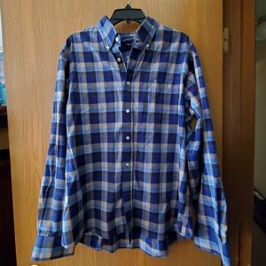 L Land's End plaid lightweight shirt